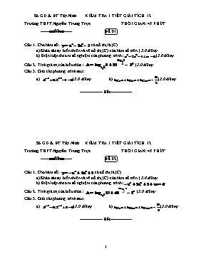 Đề kiểm tra giữa học kỳ I Giải tích 12 - Đề 4